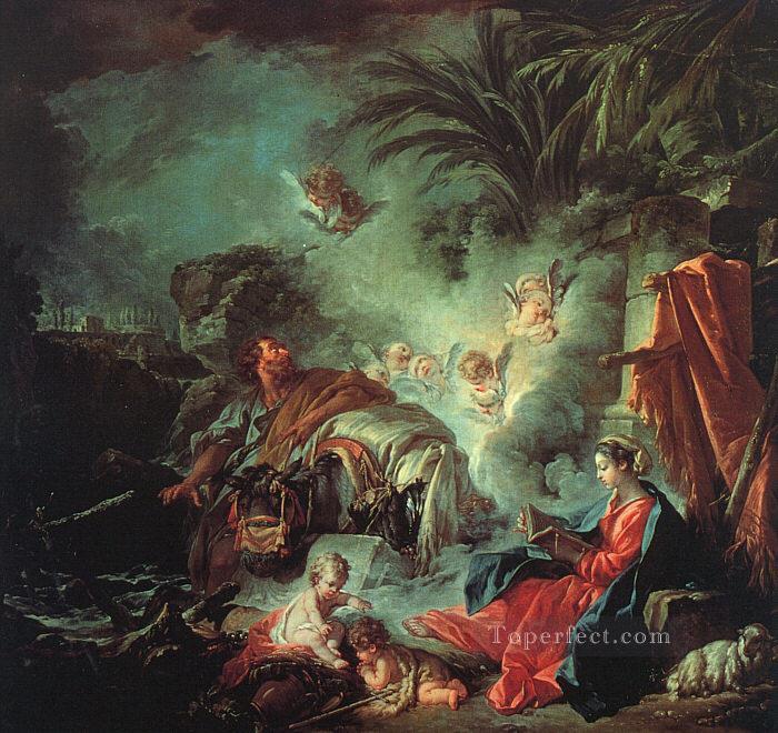 The Rest on the Flight into Egypt Francois Boucher classic Rococo Oil Paintings